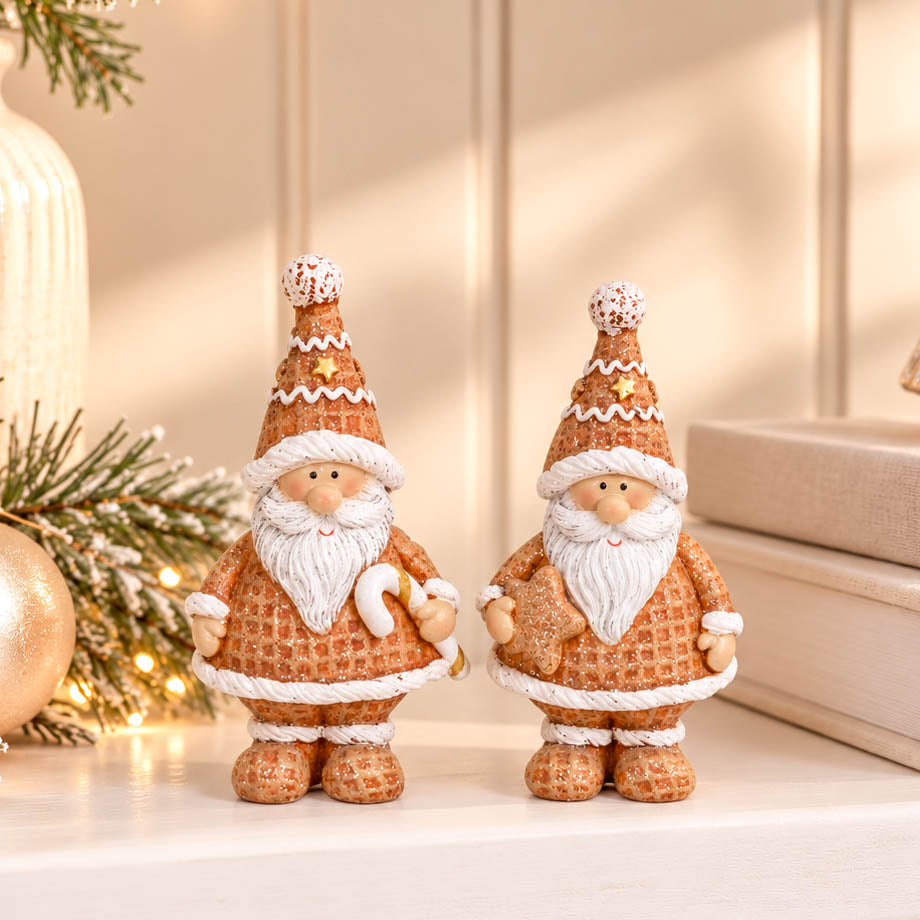 Standing Gingerbread Santa Set of 2