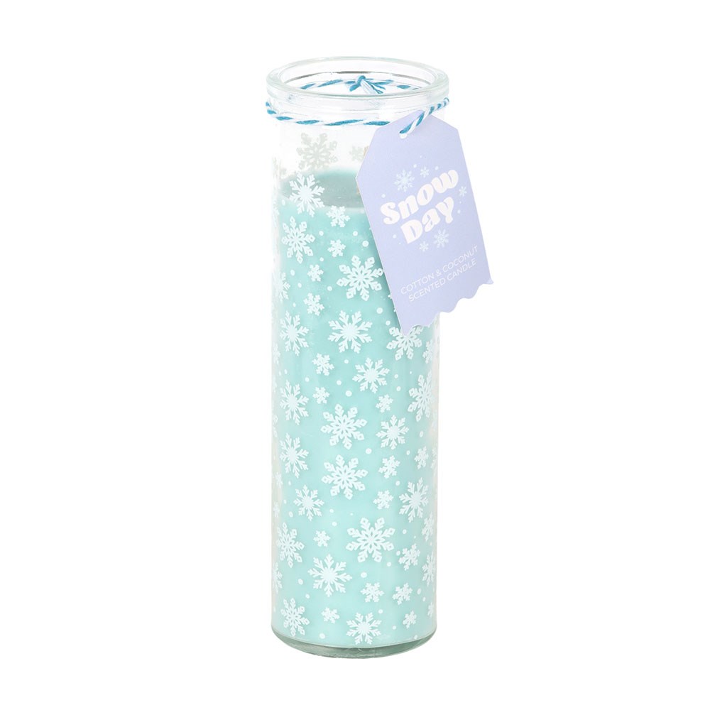 Snow Day Snowflake Print Cotton &amp; Coconut Tube Candle