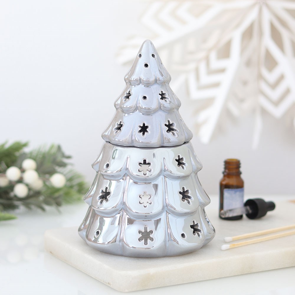 Silver Iridescent Fir Tree Oil Burner