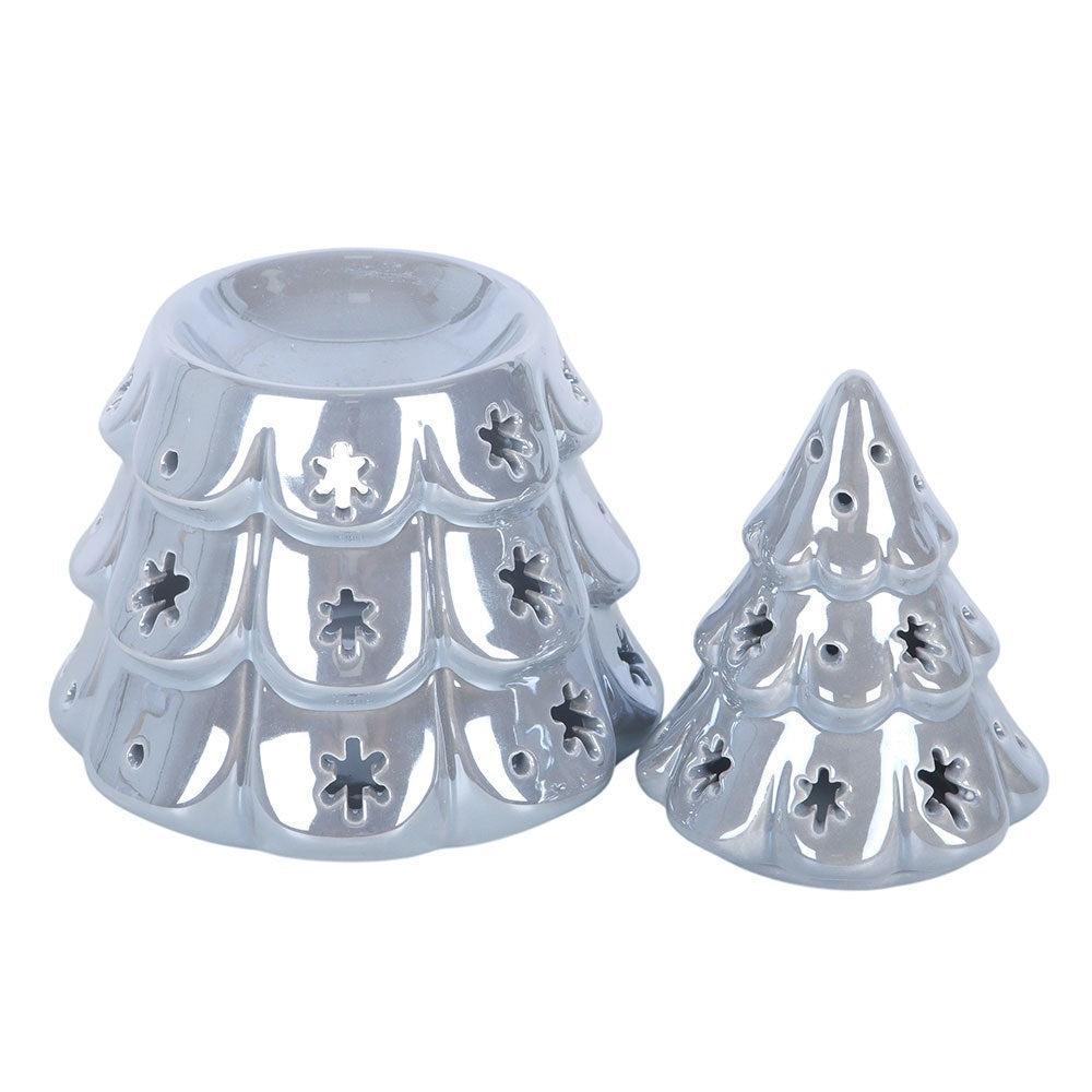 Silver Iridescent Fir Tree Oil Burner