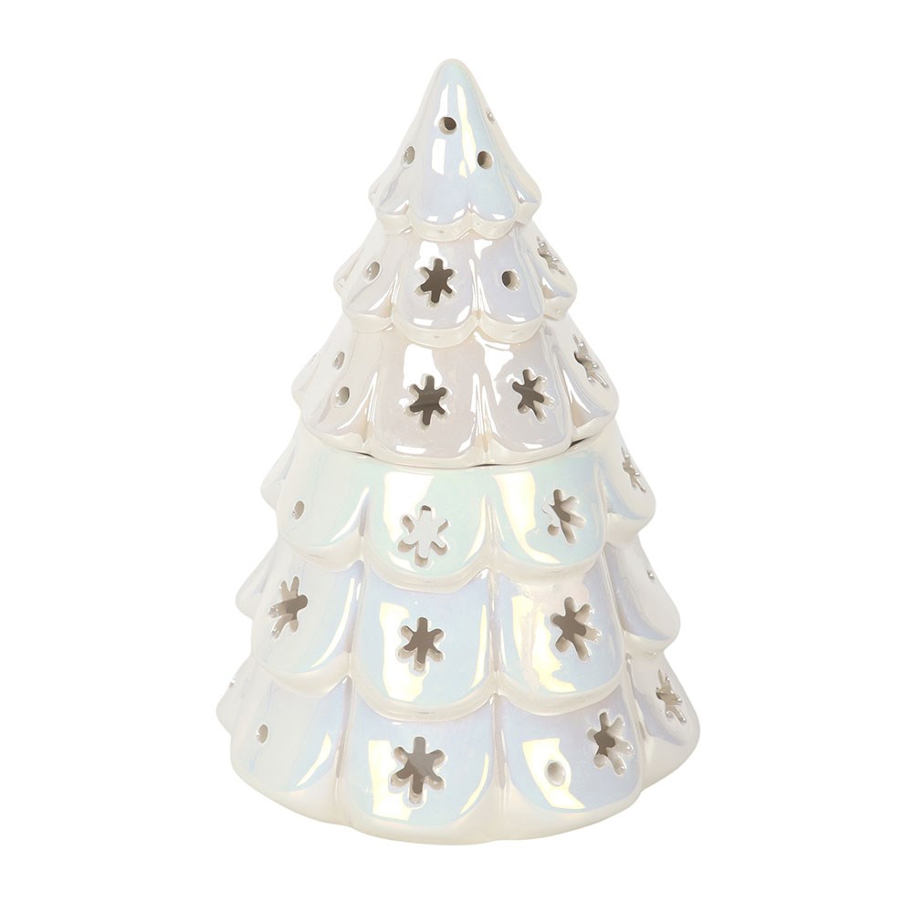White Iridescent Fir Tree Oil Burner