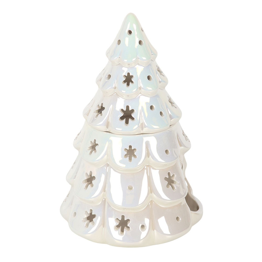 White Iridescent Fir Tree Oil Burner