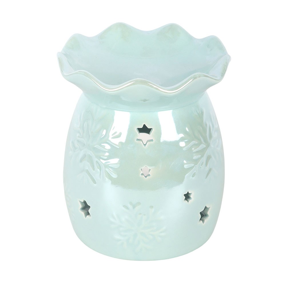 Blue Iridescent Snowflake Oil Burner &amp; Wax Warmer