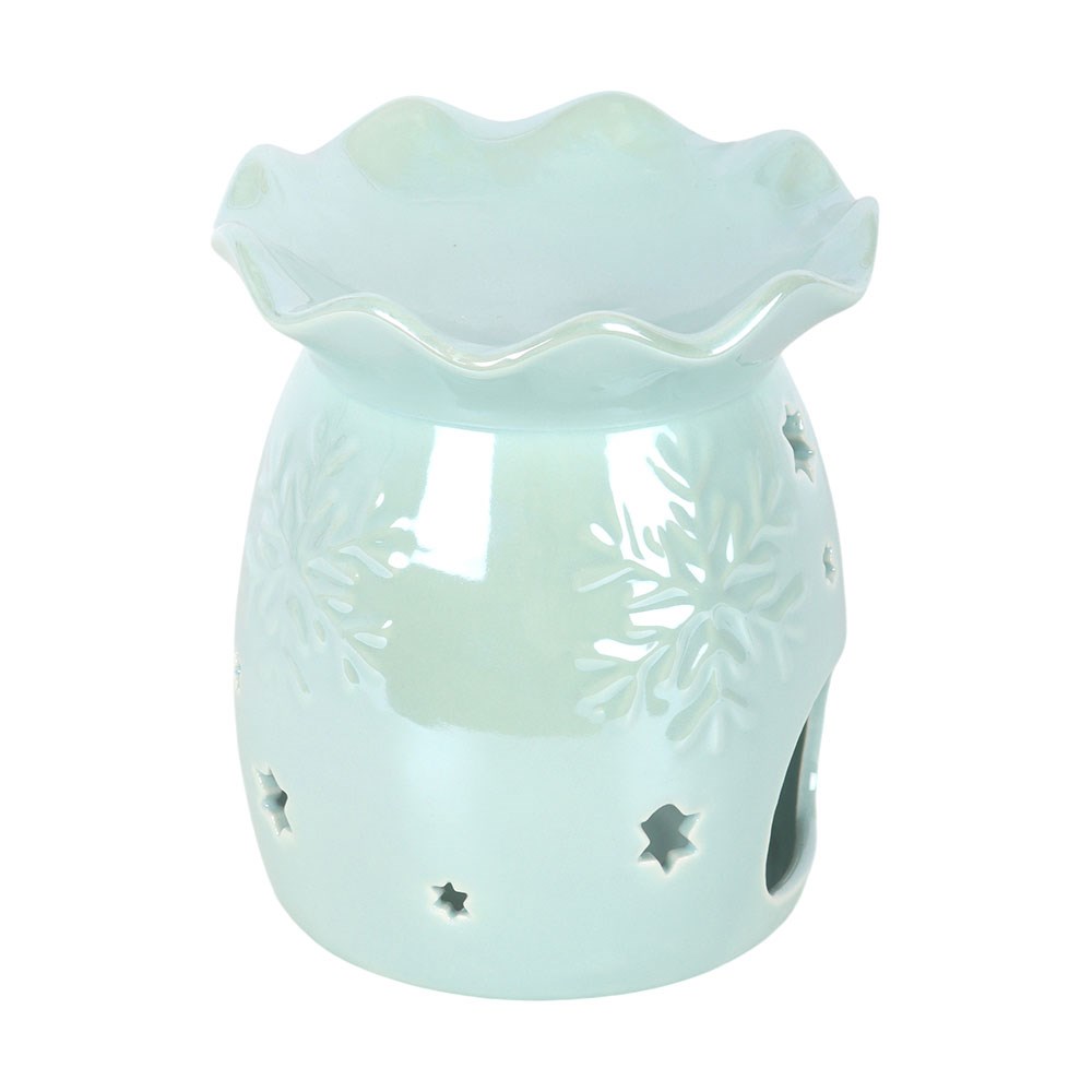 Blue Iridescent Snowflake Oil Burner &amp; Wax Warmer