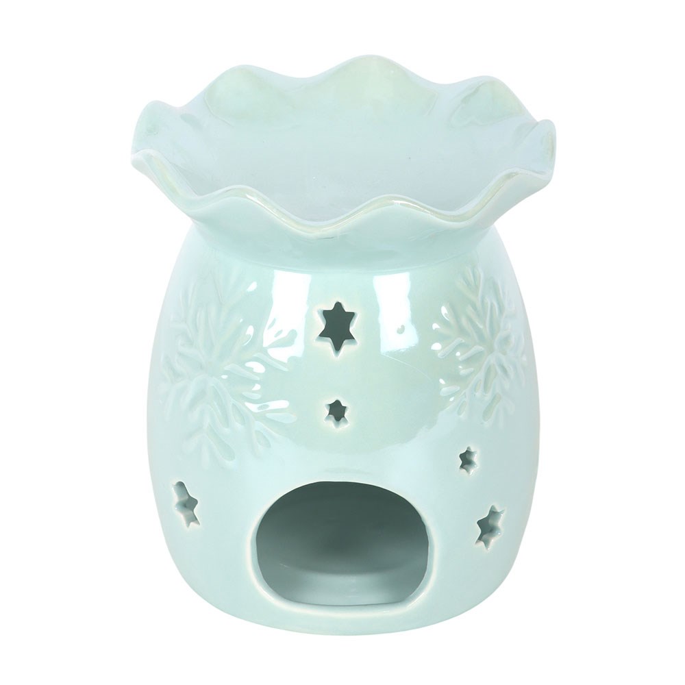 Blue Iridescent Snowflake Oil Burner &amp; Wax Warmer