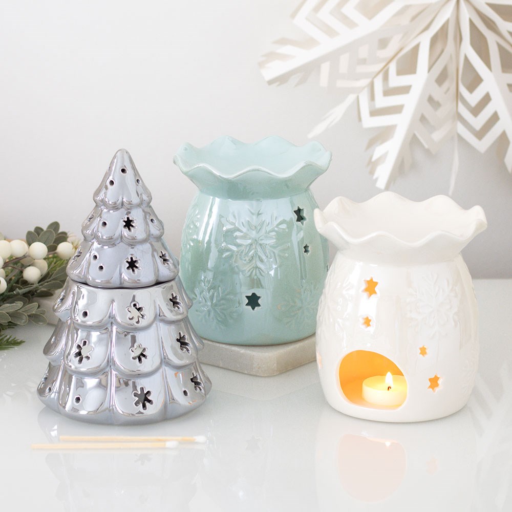 Silver Iridescent Fir Tree Oil Burner