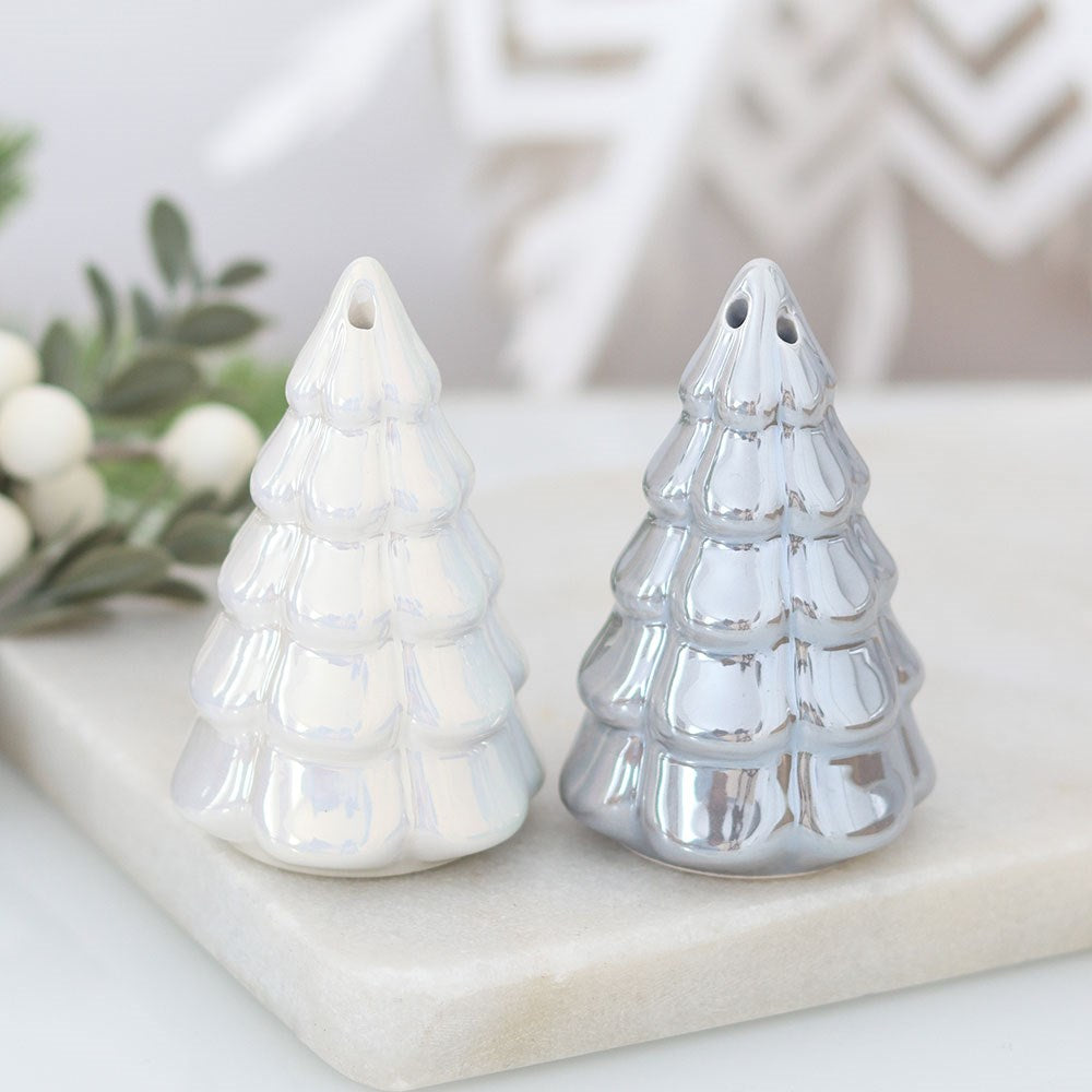 BACK AUG Iridescent Fir Tree Salt &amp; Pepper Shakers