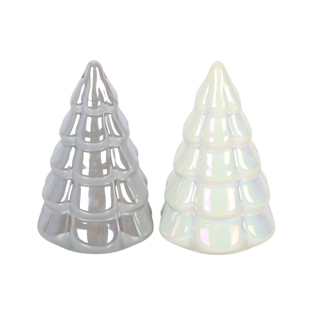 BACK AUG Iridescent Fir Tree Salt &amp; Pepper Shakers