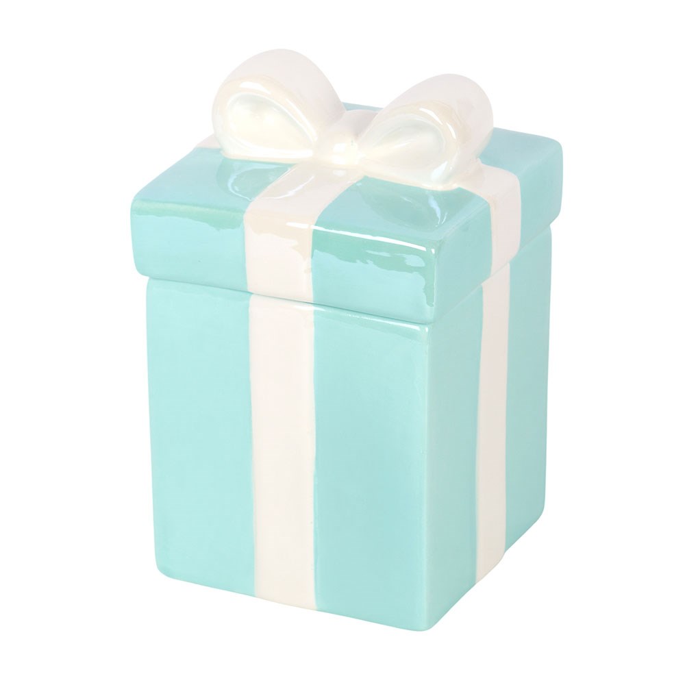 Blue Iridescent Christmas Present Oil Burner