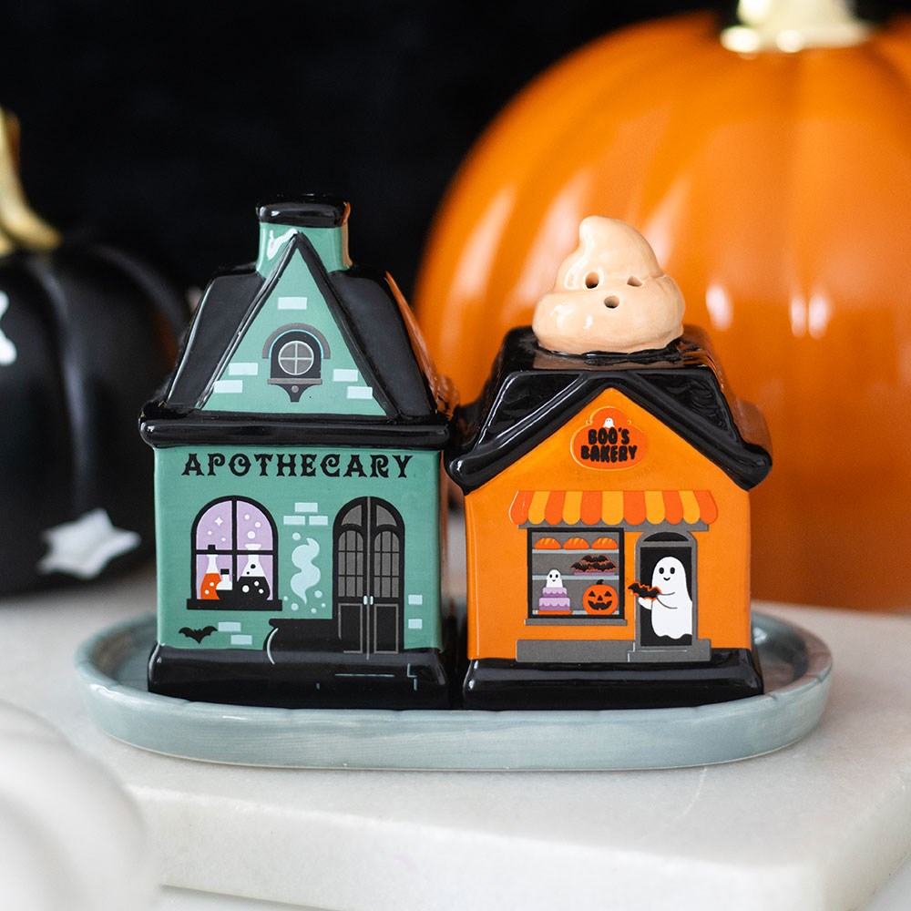 Spooky Street Salt &amp; Pepper Shakers