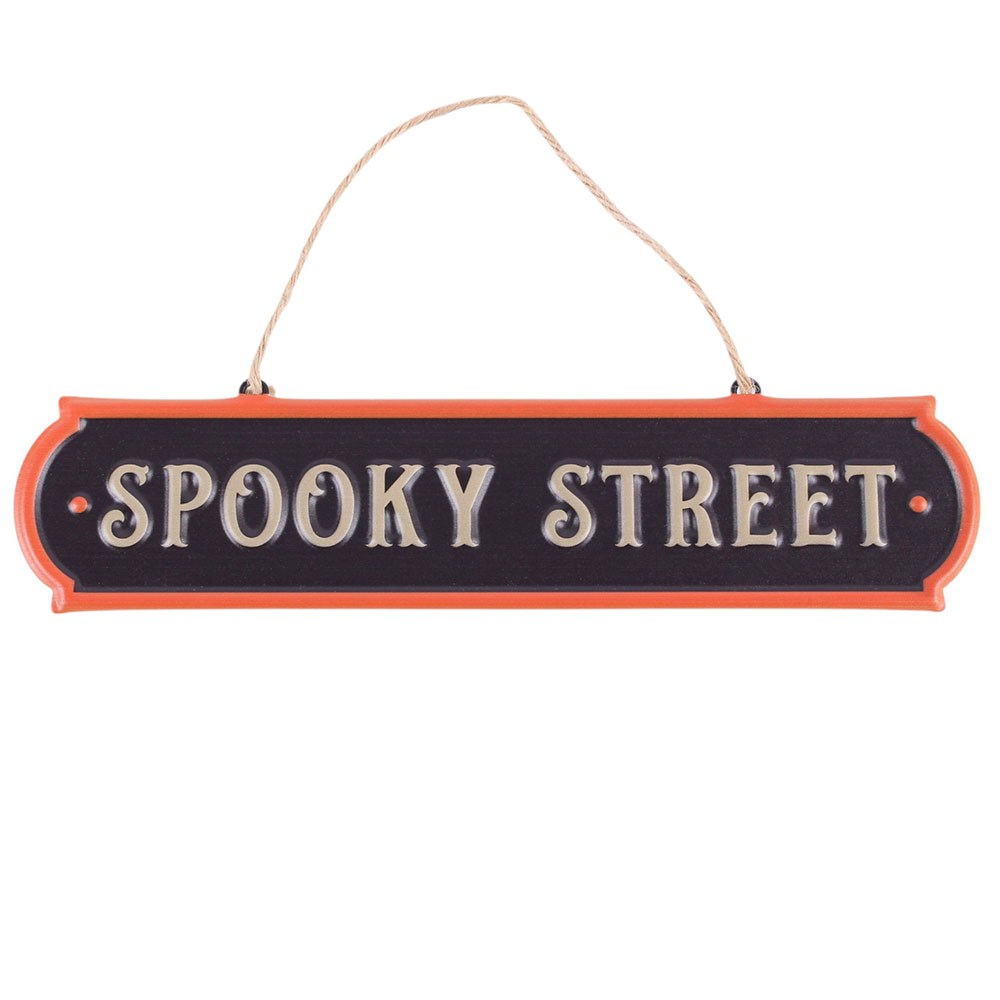 Spooky Street Hanging Metal Sign