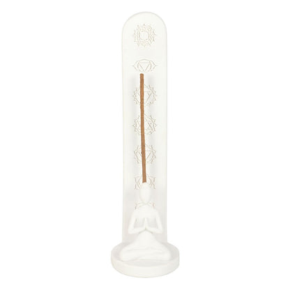 White Chakra &amp; Yoga Pose Incense Stick Holder