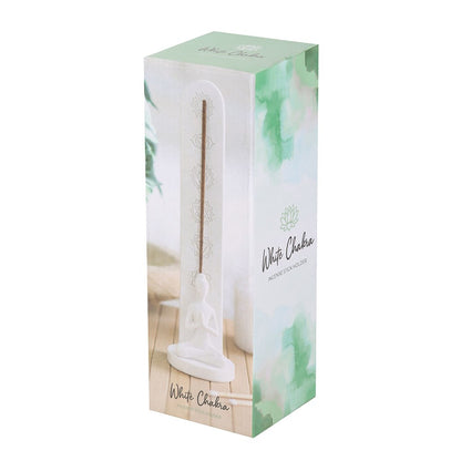 White Chakra &amp; Yoga Pose Incense Stick Holder