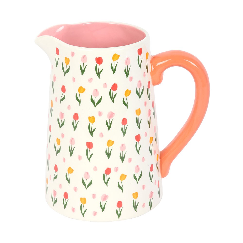 Tulip Print Ceramic Flower Jug