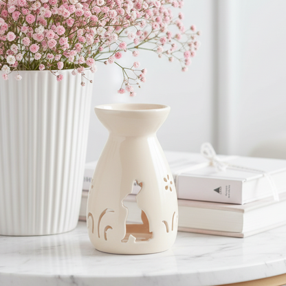Creamy White Bunny Silhouette Oil Burner