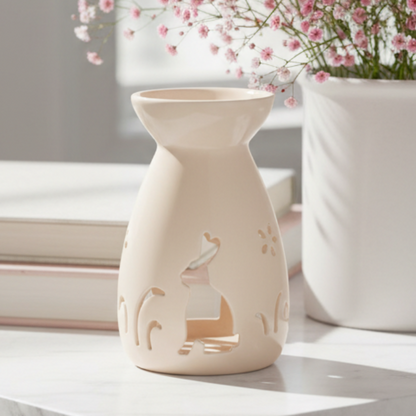 Creamy White Bunny Silhouette Oil Burner