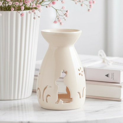 Creamy White Bunny Silhouette Oil Burner