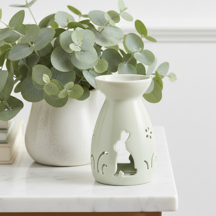 Sage Bunny Silhouette Oil Burner