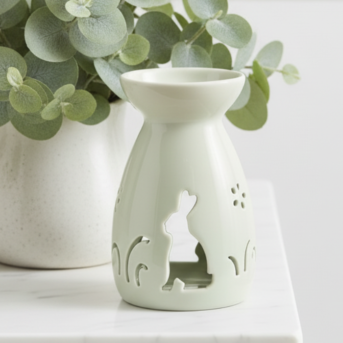 Sage Bunny Silhouette Oil Burner