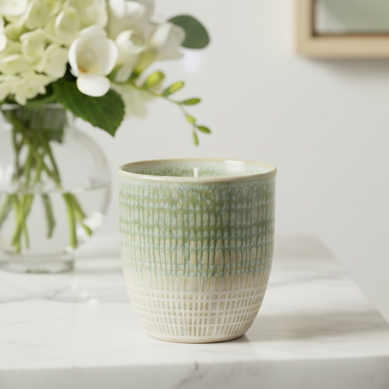 Mottled Green Fresh Scented Candle