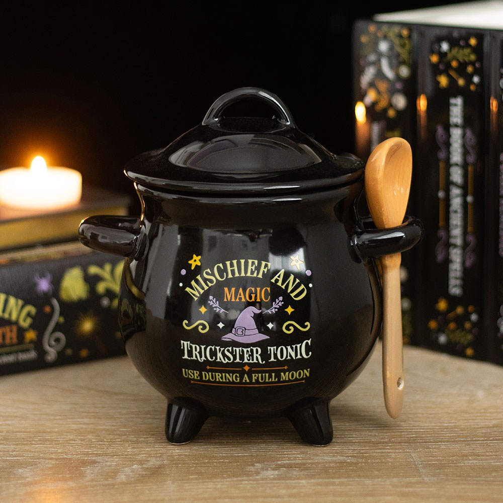 Mischief &amp; Magic Cauldron Soup Bowl with Spoon