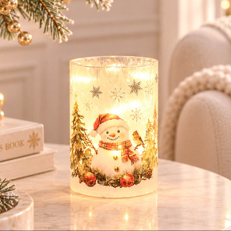 Frosty Christmas LED Snowman Glass Tube