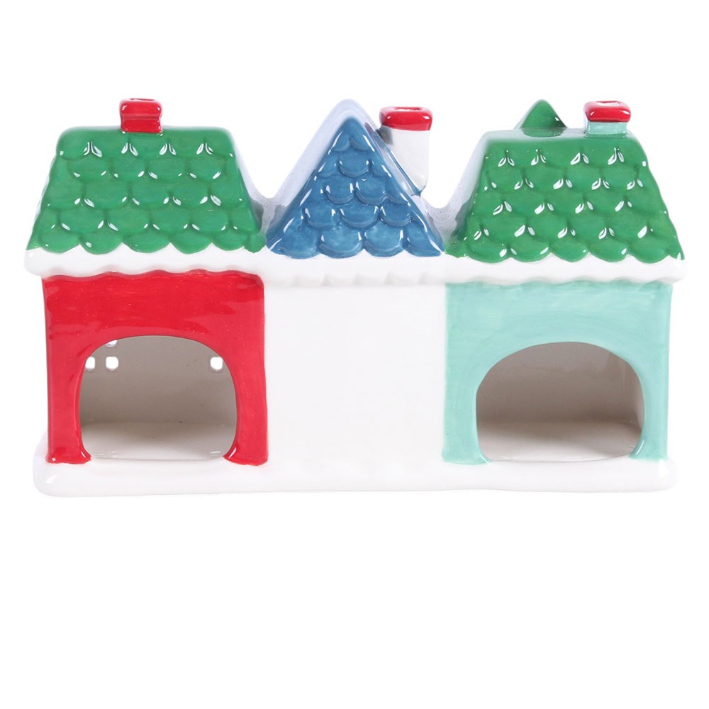 Christmas Street Tealight &amp; Incense Cone Holder