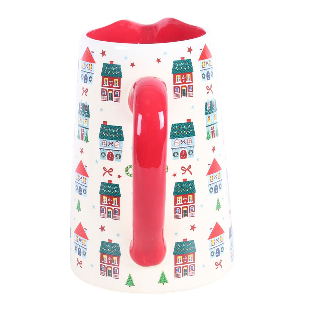 Christmas Street Ceramic Flower Jug