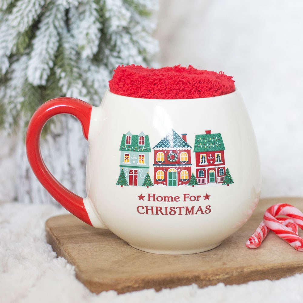 Home For Christmas Mug &amp; Socks Set