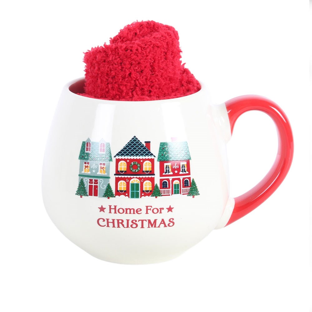 Home For Christmas Mug &amp; Socks Set