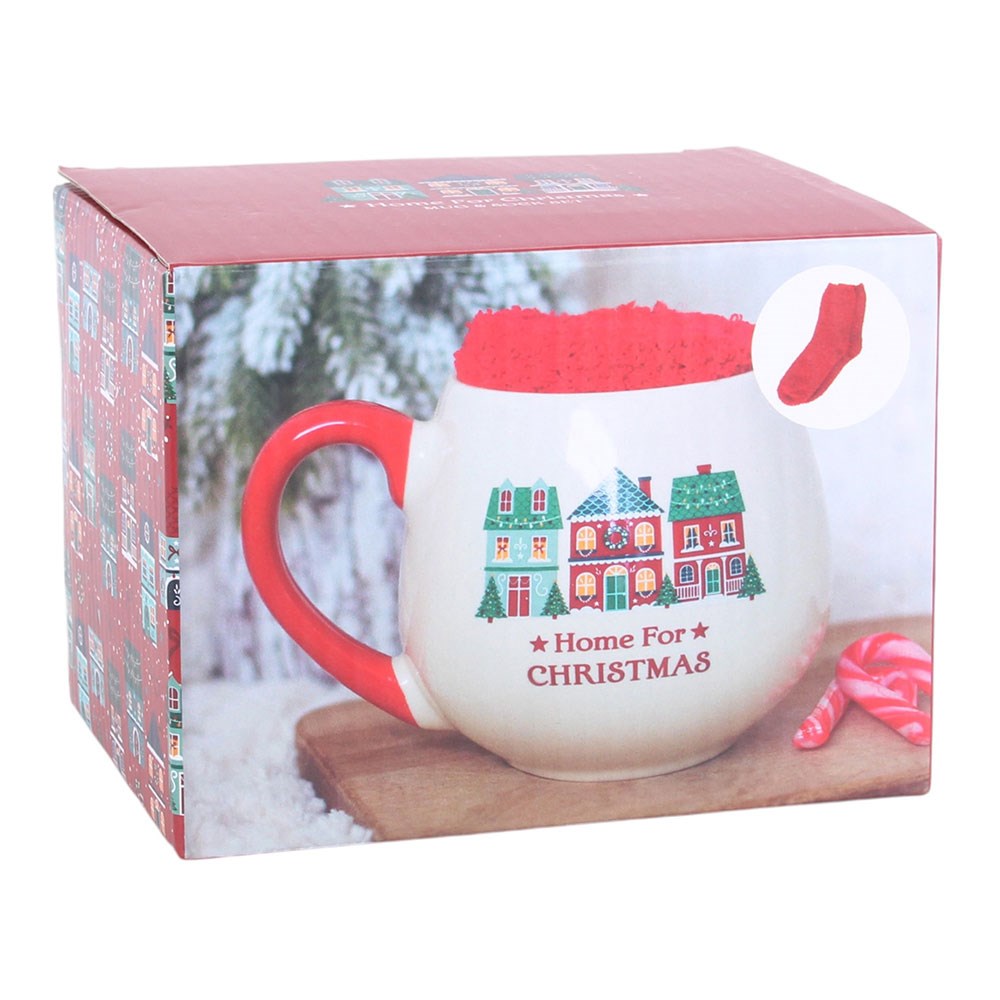 Home For Christmas Mug &amp; Socks Set