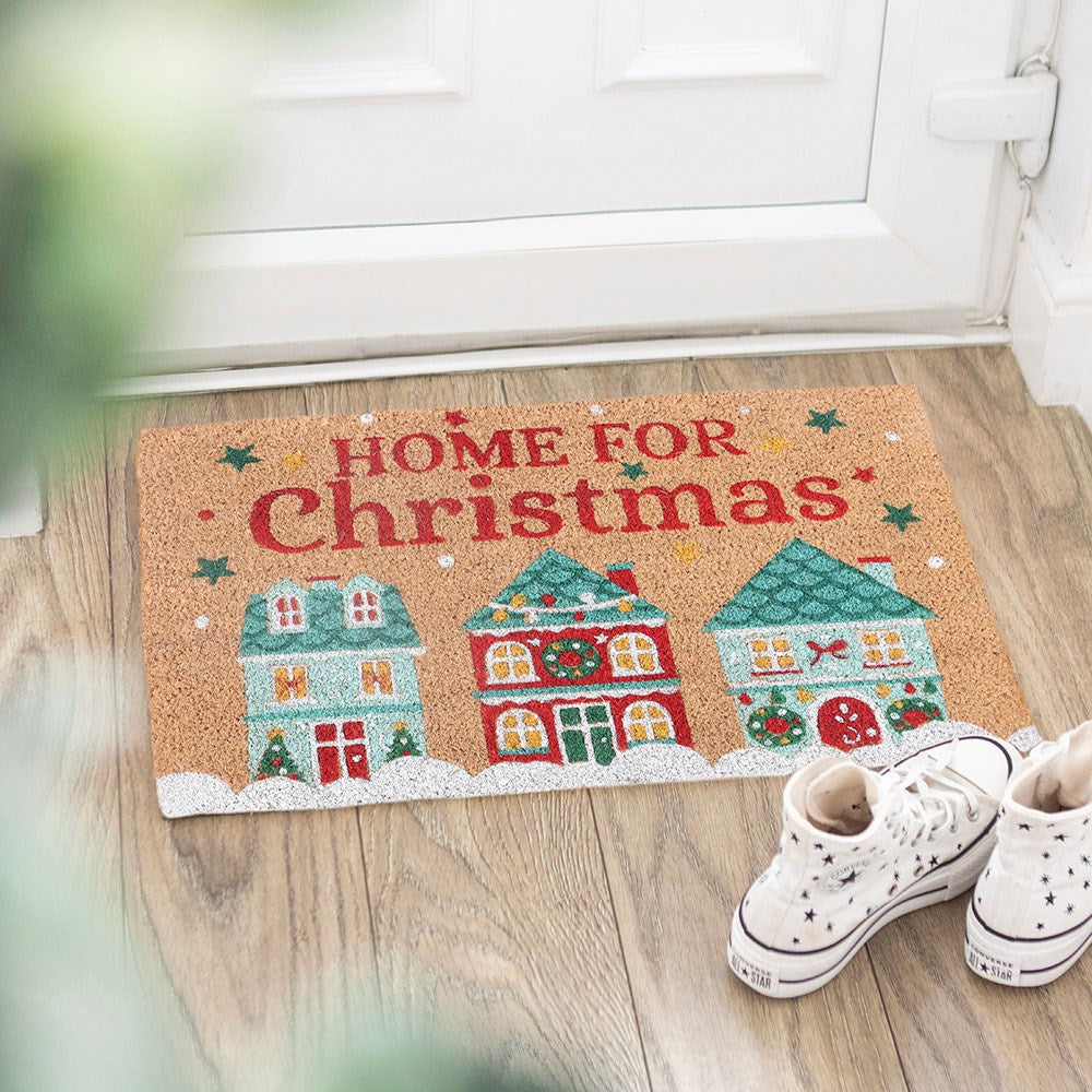 Christmas Street Natural Coir Doormat