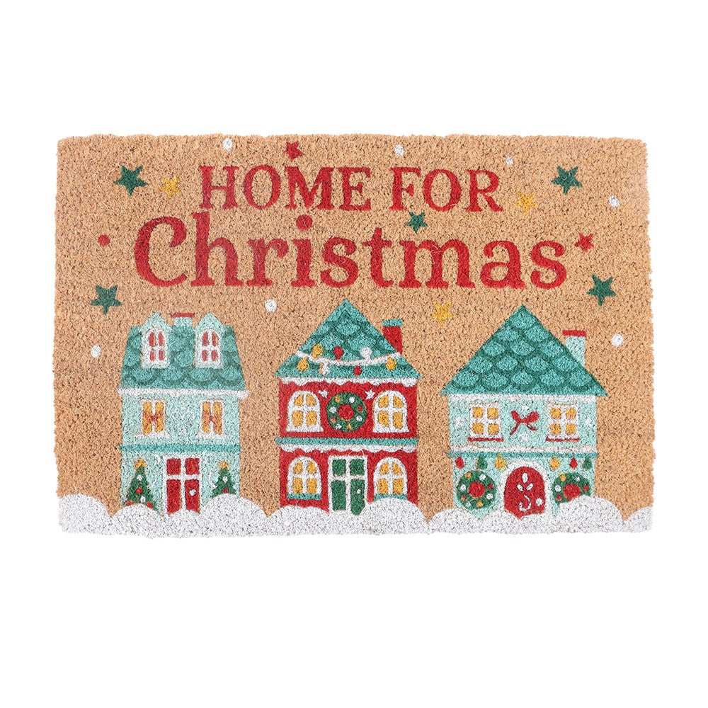 Christmas Street Natural Coir Doormat
