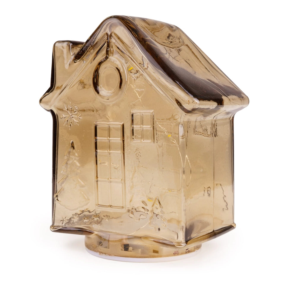 Soft Amber Glass LED Gingerbread House