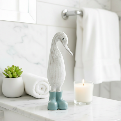 Small Duck in Light Blue Wellies