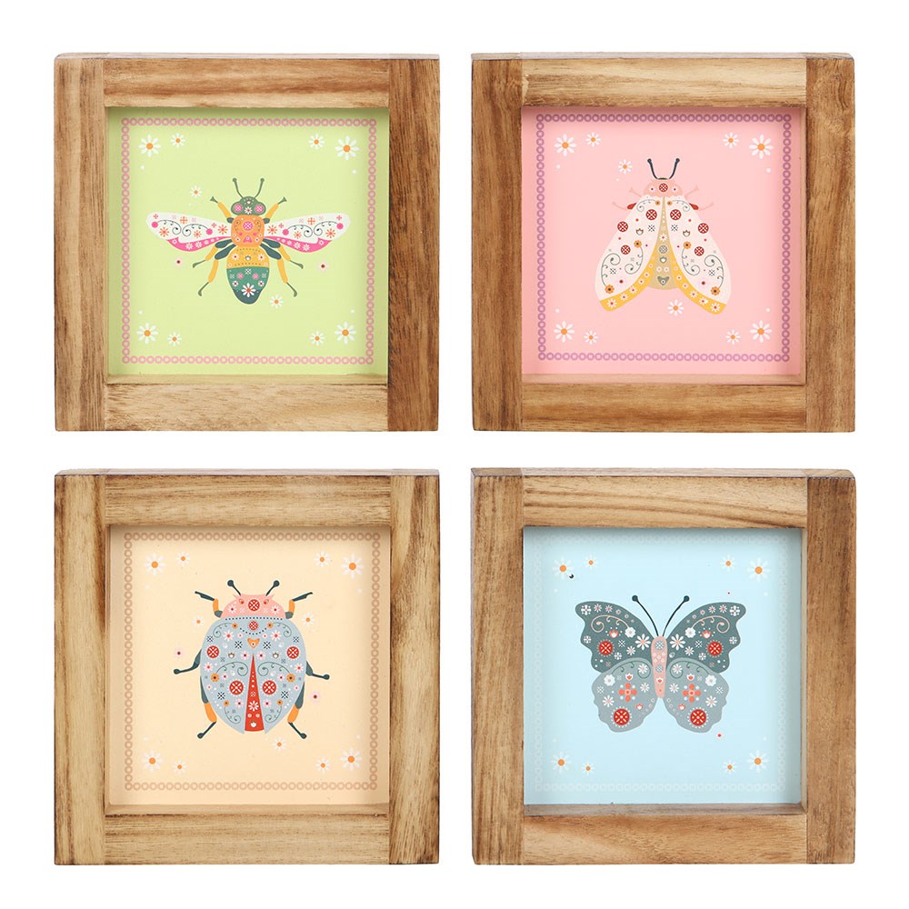 Floral Bug Print Framed Art Print Set