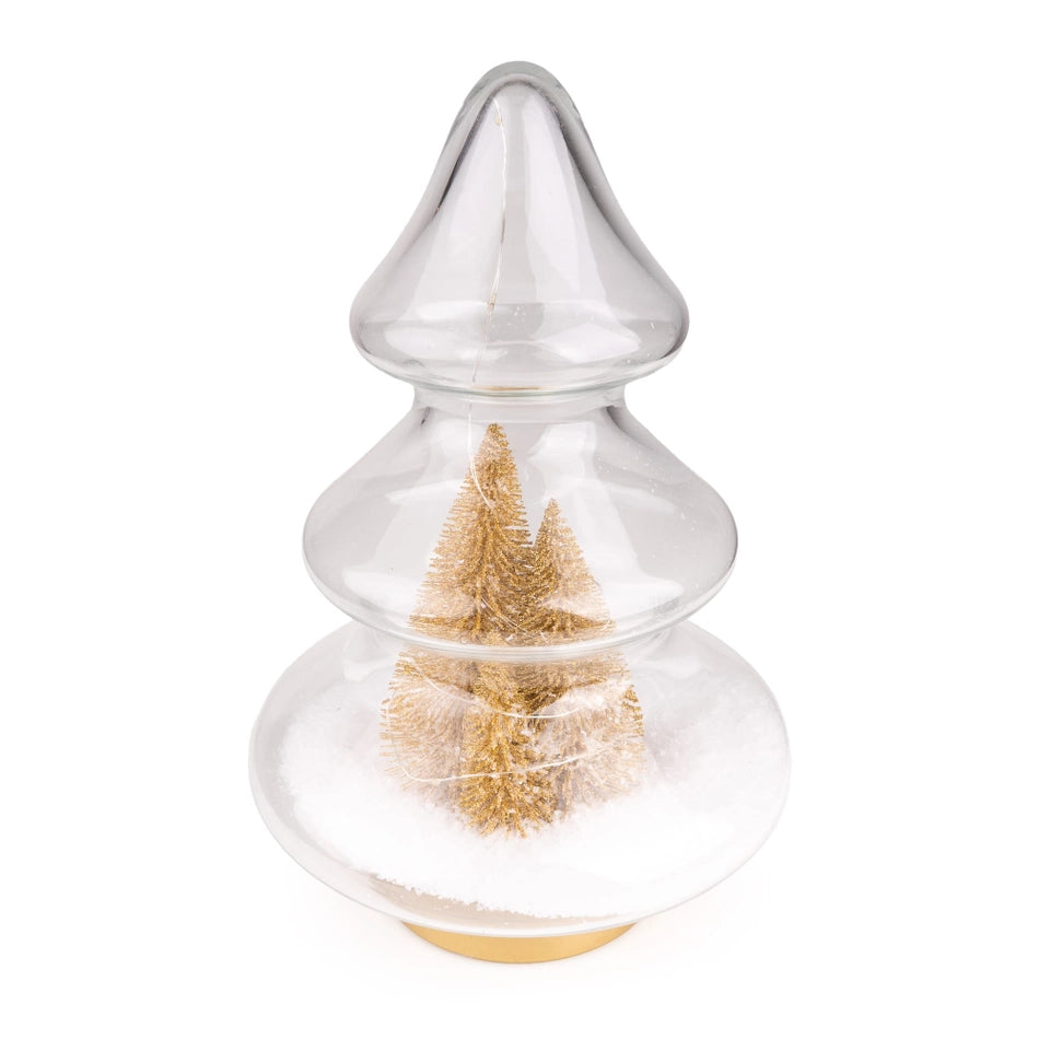 Clear LED Tree with Gold Christmas Trees