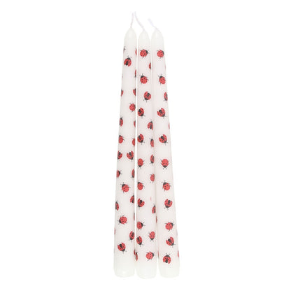 Love Bug Ladybird Taper Candles Set of 3