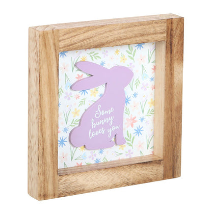 Some Bunny Loves You Floral Sign