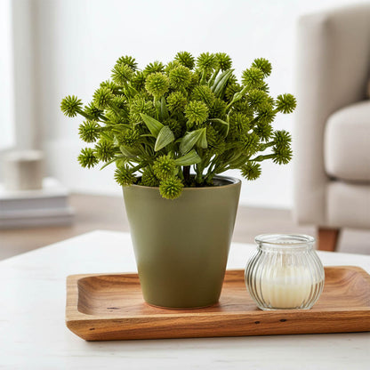 Green Faux Allium in Pot