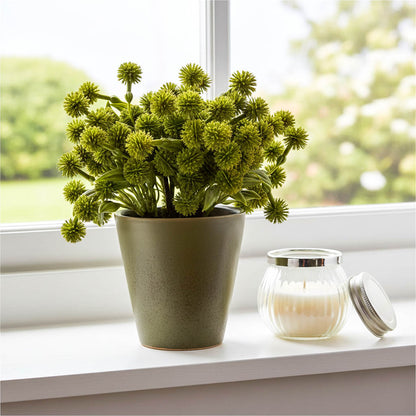 Green Faux Allium in Pot