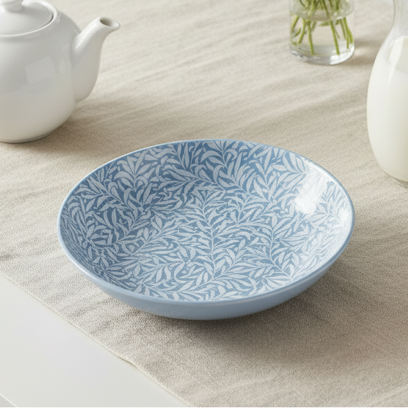 Blue Leafy Trellis Bowl