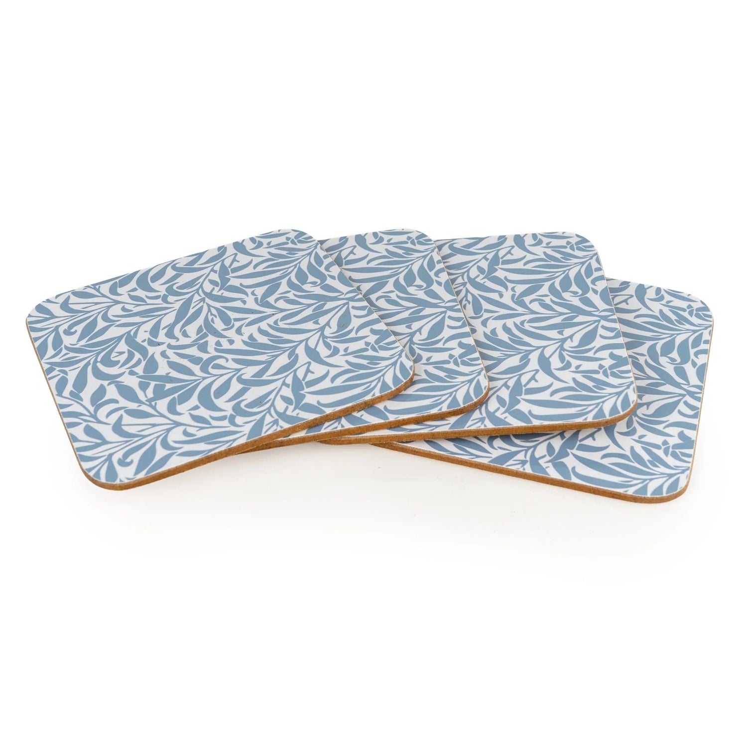 Set of 4 Blue Leafy Trellis Coasters