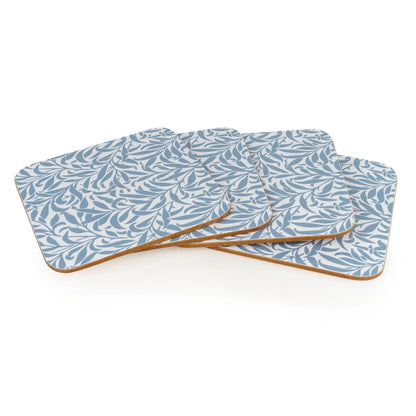 Set of 4 Blue Leafy Trellis Coasters