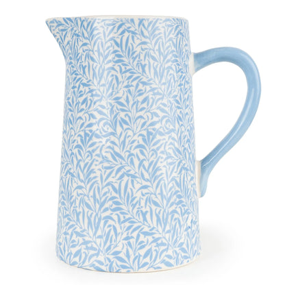 Tall Blue Leafy Trellis Jug