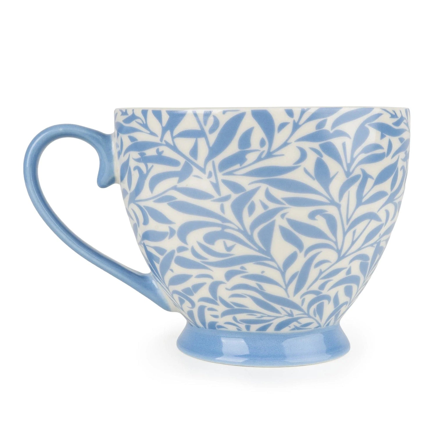 Blue Leafy Trellis Footed Mug