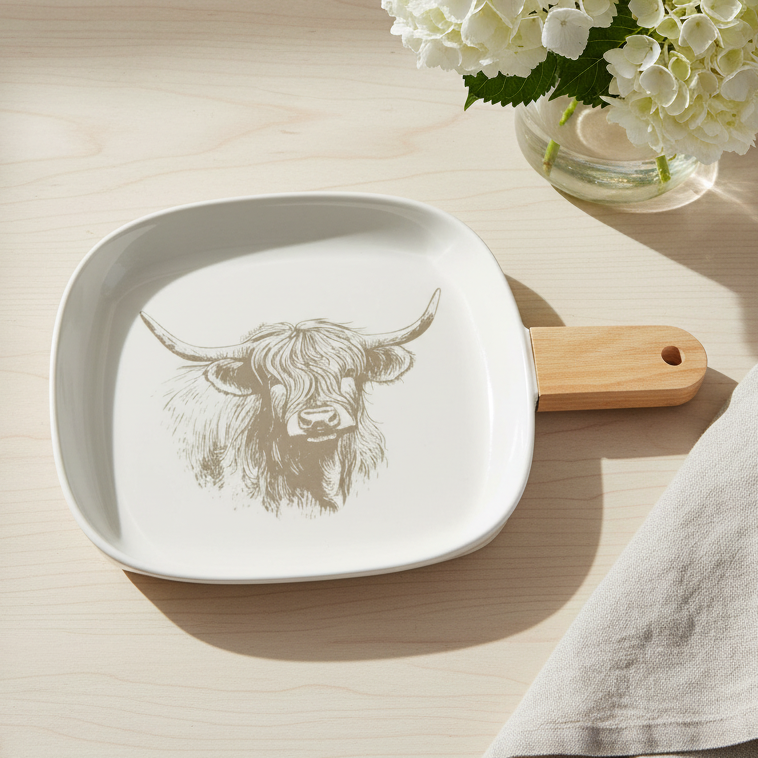 Highland Cow Serving Paddle Board