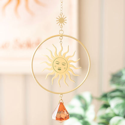 Golden Sun Crystal Suncatcher