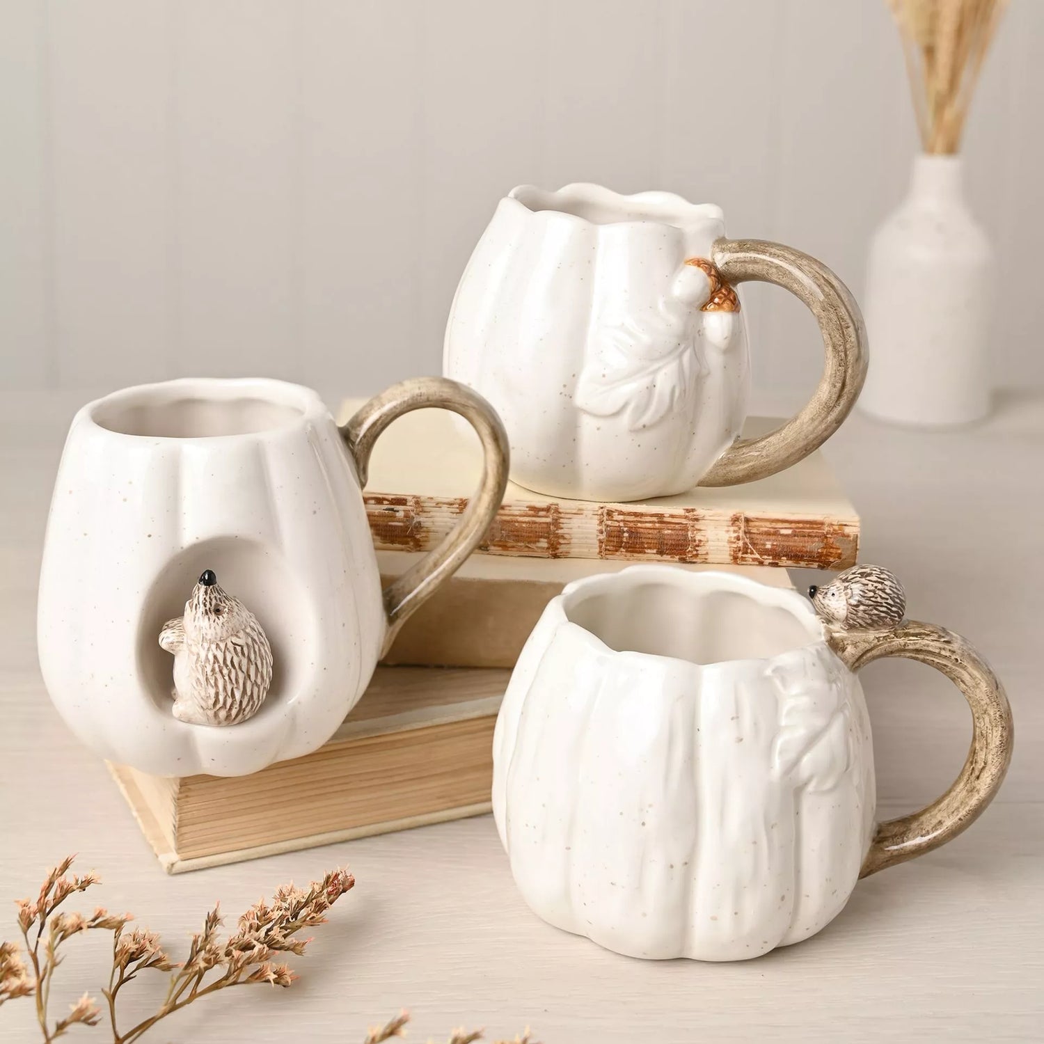 Pumpkin Mug with Hedgehog