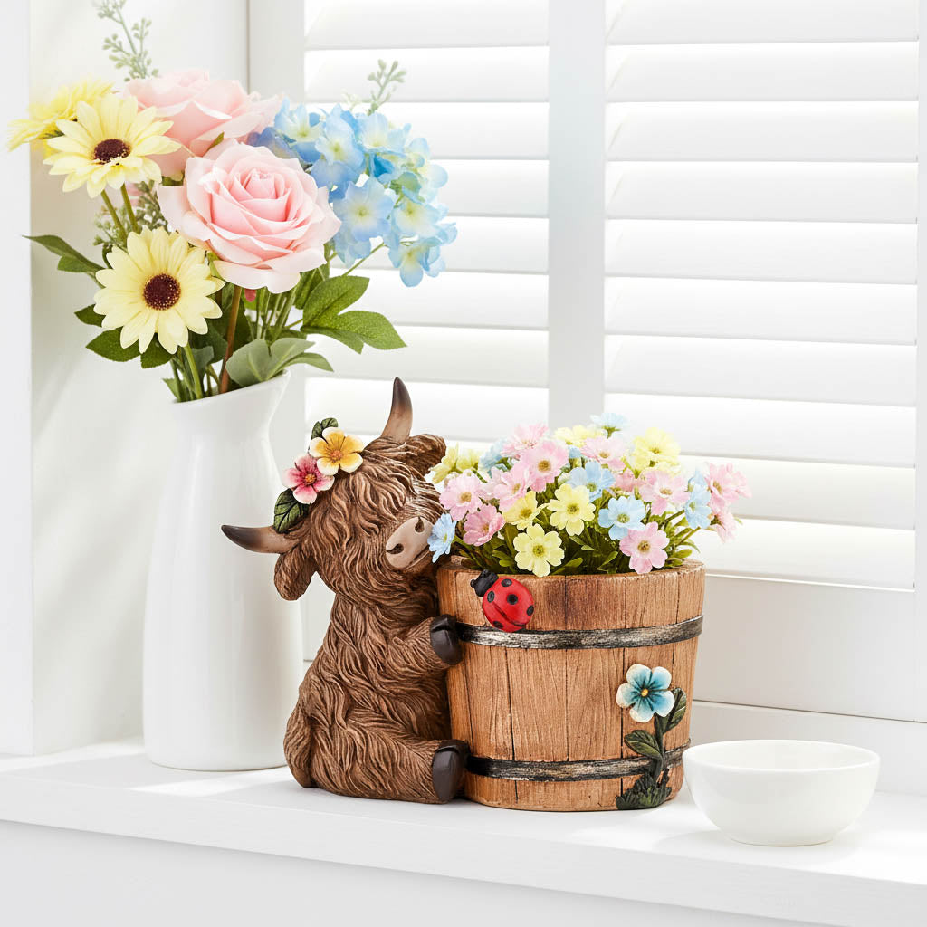 Small Highland Cow Planter
